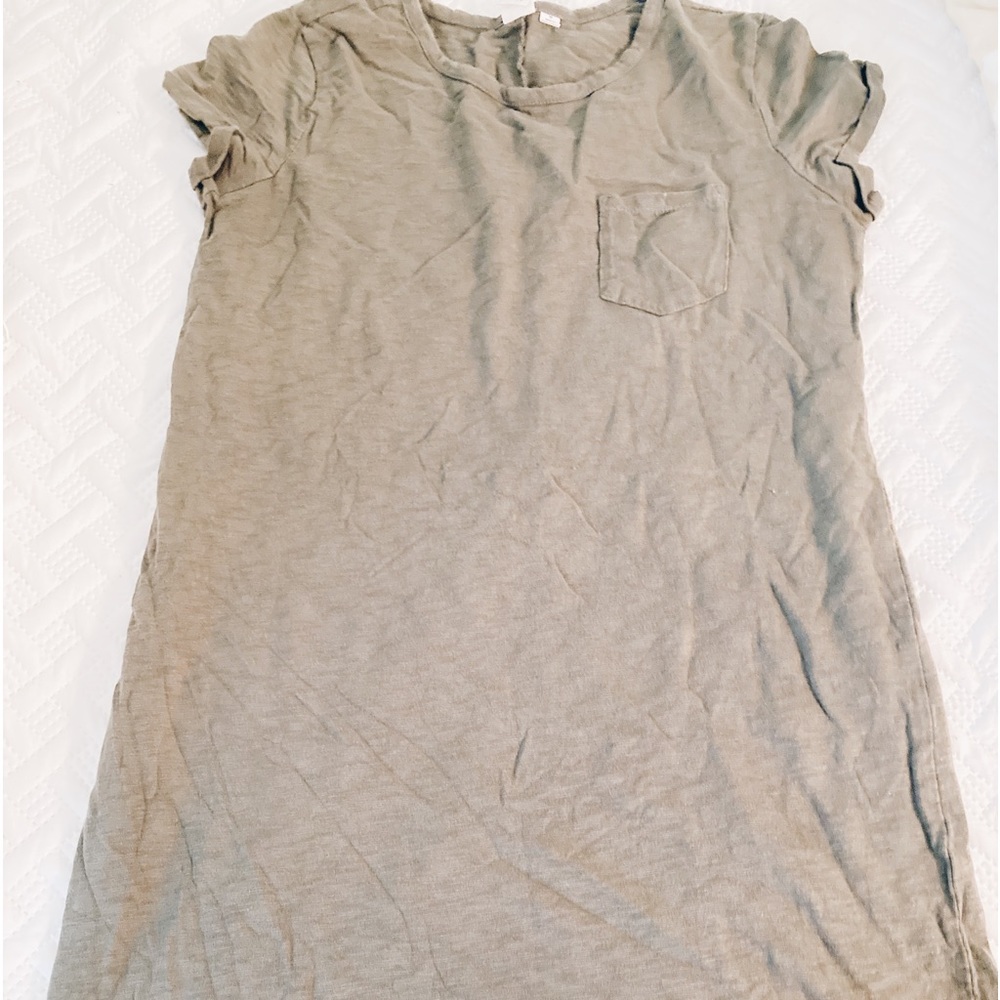 Gap T-Shirt Pocket Dress Olive Green Women’s Size Medium
